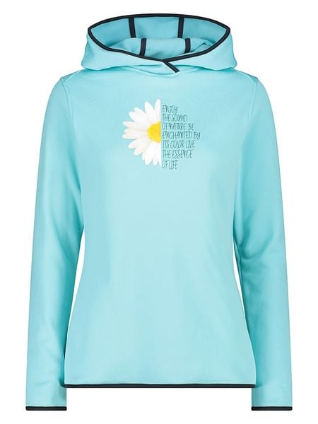 Cmp Bluza polarowa w kolorze turkusowym rozmiar: 38. Niebieskie bluzy CMP, bez wzorów, z materiału, z kapturem. Za 123,53 zł.