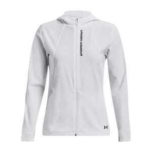 Damska bluza dresowa Under Armour OutRun the Storm. Białe kurtki Under Armour, bez wzorów, z dresówki, bez kaptura. Za 420,20 zł.