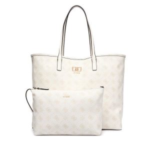 Torebka Guess. Białe shopper bag Guess, z aplikacjami, bez dodatków. Za 674,99 zł.