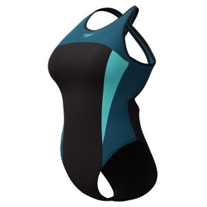 Strój kąpielowy jednoczęściowy damski na basen Speedo High Neck Splice. Stroje jednoczęściowe Speedo, bez wzorów. Za 159,99 zł.