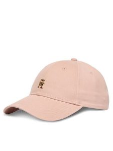 Tommy Hilfiger Czapka z daszkiem Th Elevated Chic Cap AW0AW17631 Różowy. Czerwone czapki TOMMY HILFIGER, bez wzorów, z bawełny. Za 149,99 zł.
