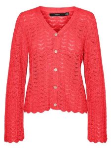 Vero Moda Kardigan w kolorze czerwonym rozmiar: XS. Czerwone kardigany Vero Moda, ze splotem. Za 150,37 zł.
