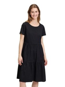 Vera Mont Sukienka w kolorze czarnym rozmiar: 42. Czarne sukienki Vera Mont, bez wzorów, bez kołnierzyka, bez ramiączek, mini, rozkloszowane. Za 130,99 zł.