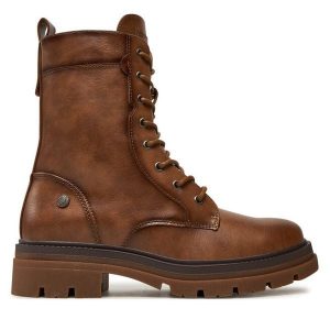 Trapery Refresh. Brązowe buty zimowe Refresh, bez obcasa, bez zapięcia. Za 239,99 zł.