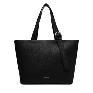 Torebka Lasocki. Czarne shopper bag Lasocki, bez wzorów, bez dodatków. Za 199,99 zł.