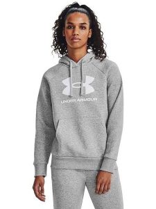Under Armour Bluza "Rival" w kolorze szarym rozmiar: M. Szare bluzy Under Armour, m, bez wzorów, z materiału, z kapturem. Za 192,33 zł.