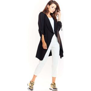 Czarna Dzianinowa Bluza - Narzutka. Czarne bluzy Infinite You, l, bez wzorów, z bawełny, bez kaptura. Za 194,90 zł.