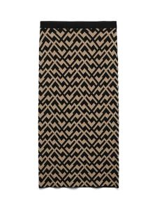 Vero Moda Spódnica dzianinowa w kolorze beżowo-czarnym rozmiar: M. Brązowe spódnice Vero Moda, m, bez wzorów, z dzianiny, midi. Za 96,60 zł.