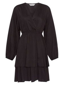 MOSS COPENHAGEN Sukienka "Hilena" w kolorze brązowym rozmiar: XS. Brązowe sukienki Moss Copenhagen, na co dzień, xs, bez wzorów, bez kołnierzyka, bez ramiączek, midi, proste. Za 208,99 zł.