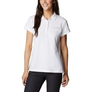Koszulka Polo Damska Columbia Lakeside Trail Solid Pique. Białe bluzki Columbia, m, bez wzorów, bez kołnierzyka, bez ramiączek. Za 216,99 zł.