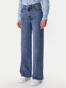 DKNY Jeansy DJ5M4076 Niebieski Wide Leg. Niebieskie jeansy DKNY, bez wzorów, z bawełny. Za 439,99 zł.