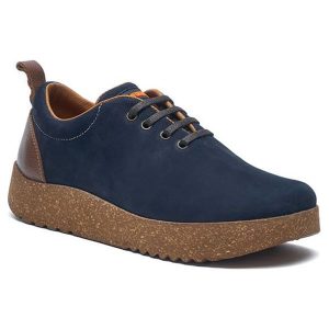 Comfortfusse Skórzane sneakersy w kolorze granatowym rozmiar: 41. Niebieskie trampki Comfortfüße, bez wzorów, z nubiku, bez zapięcia. Za 294,28 zł.