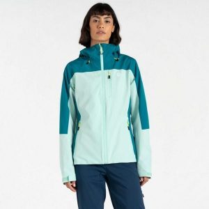 Kurtka przeciwdeszczowa damska Mountain Series. Zielone kurtki Dare 2b, bez wzorów, z materiału, bez kaptura. W wyprzedaży za 142,49 zł.