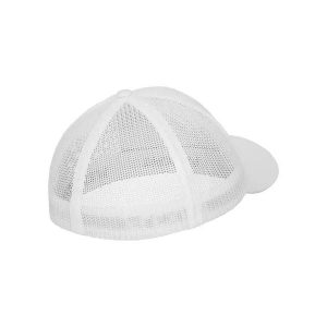 Czapka Flexfit Trucker. Białe czapki FLEXFIT, bez wzorów, z bawełny. Za 67,65 zł.