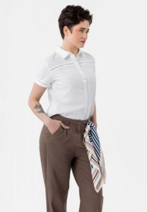 Biała koszula C-LIPERA. Białe koszule Volcano, l, bez wzorów, z bawełny, bez kołnierzyka, bez ramiączek. Za 89,99 zł.