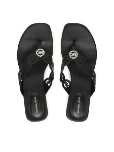 MICHAEL Michael Kors Japonki Janie Mid Thong 40S6JNMS1L Czarny. Czarne klapki MICHAEL Michael Kors, bez wzorów, ze skóry, bez obcasa. Za 376,99 zł.