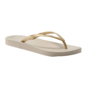 Japonki plażowe damskie Ipanema Anatomic Tan FEM. Żółte klapki Ipanema, bez wzorów, z gumy, bez obcasa, na płaskiej podeszwie. Za 135,00 zł.