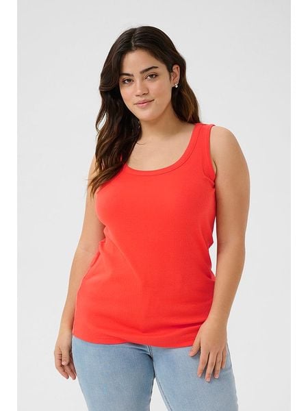 Kaffe Top w kolorze czerwonym rozmiar: M. Czerwone topy Kaffe, m, bez wzorów, bez kołnierzyka, bez ramiączek. Za 74,99 zł.