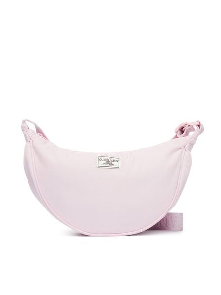 Guess Jeans Torebka W6RZ16 WK512 Różowy. Czerwone listonoszki Guess Jeans, z aplikacjami, z jeansu, bez dodatków. Za 219,99 zł.