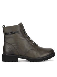 Remonte Botki D8670-52 Zielony. Zielone botki Remonte, bez wzorów, ze skóry, bez obcasa, na płaskiej podeszwie, bez zapięcia. Za 370,99 zł.