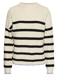 Pieces Sweter w kolorze kremowo-czarnym rozmiar: S. Brązowe swetry oversize Pieces, s, bez wzorów, ze splotem, bez ramiączek. Za 65,85 zł.