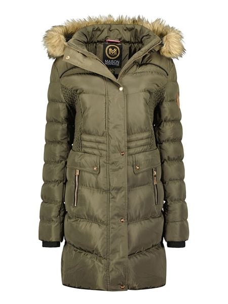 Maison Montaigne Parka "Badomai" w kolorze khaki rozmiar: XL. Brązowe płaszcze Maison Montaigne, xl, z aplikacjami, ze skóry, bez kaptura. Za 243,64 zł.