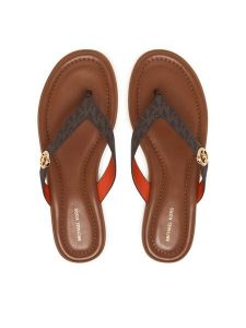 MICHAEL Michael Kors Japonki Ering Thong 40S6ERFS1B Brązowy. Brązowe klapki MICHAEL Michael Kors, bez wzorów, ze skóry, bez obcasa. Za 479,99 zł.