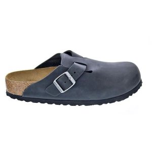 Klapki damskie Birkenstock Boston NU. Szare klapki Birkenstock, bez wzorów, z materiału, bez obcasa. Za 485,10 zł.