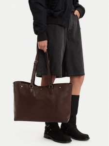 G-Star Raw Torebka C-LDA9517 Brązowy. Brązowe shopper bag G-Star, bez wzorów, ze skóry, bez dodatków. Za 299,99 zł.