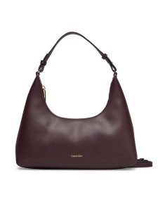 Calvin Klein Torebka Foil Logo Conv Shoulder Bag LV04F3272G Bordowy. Czerwone torebki klasyczne Calvin Klein, bez wzorów, ze skóry, bez dodatków. Za 359,99 zł.