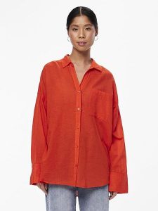 Pieces Koszula w kolorze pomarańczowym rozmiar: XL. Pomarańczowe koszule Pieces, xl, bez wzorów, bez kołnierzyka, bez ramiączek. Za 57,06 zł.
