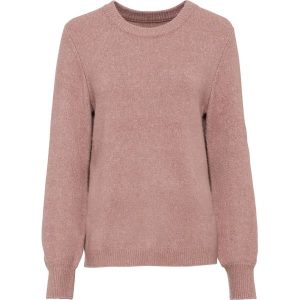 Sweter z rękawami balonowymi. Niebieskie swetry klasyczne bonprix, bez kołnierzyka. Za 114,99 zł.