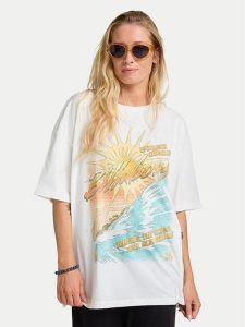 Billabong T-Shirt Where The Sun Collide EBJZT00499 Biały Loose Fit. Białe t-shirty Billabong, s, bez wzorów, z bawełny, bez kołnierzyka, bez ramiączek. Za 159,99 zł.