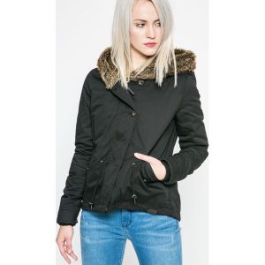 Only - Parka Star. Szare kurtki marki ONLY, l, z bawełny, z kapturem. W wyprzedaży za 139,90 zł.