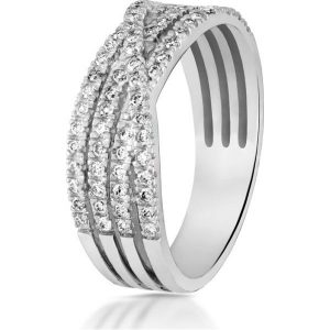 Zjawiskowy Białe Złoto Pierścionek - złoto białe 585, Brylant 0,38ct. Pierścionki marki W.KRUK. Za 4 190,00 zł.