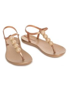 Ipanema Sandały w kolorze złotym rozmiar: 41/42. Żółte sandały Ipanema, z aplikacjami, z otwartym noskiem, bez obcasa, bez zapięcia. Za 96,60 zł.