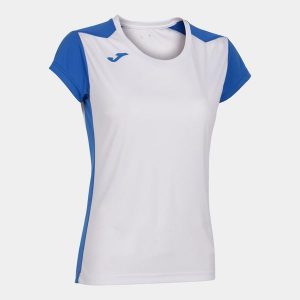 Koszulka do biegania damska Joma Record II. Białe bluzki JOMA, m, bez wzorów, sportowe, bez kołnierzyka, bez ramiączek. Za 59,99 zł.