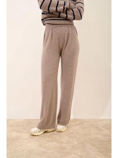 Just Cashmere Kaszmirowe spodnie "Daphne" w kolorze szarobrązowym rozmiar: S. Brązowe spodnie z wysokim stanem Just Cashmere, bez wzorów, z kaszmiru, z podwyższonym stanem. Za 564,31 zł.