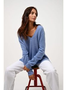 AUTHENTIC CASHMERE Kaszmirowy sweter "Giegn" w kolorze błękitnym rozmiar: XXL. Niebieskie swetry oversize AUTHENTIC CASHMERE, xxl, bez wzorów, z kaszmiru, bez ramiączek. Za 366,35 zł.