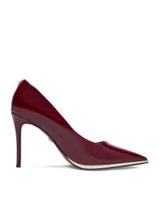 Nine West Szpilki CEO-SH2124 01 Bordowy. Czerwone szpilki Nine West, bez wzorów, ze skóry, bez obcasa. Za 249,99 zł.