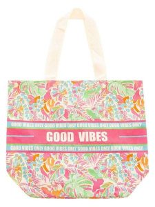 Zwillingsherz Shopper bag "Good Vibes" ze wzorem rozmiar: onesize. Shopper bag Zwillingsherz, bez wzorów, z materiału, na ramię, bez dodatków. Za 60,99 zł.
