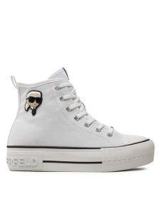 KARL LAGERFELD Trampki KL60444 Biały. Białe trampki KARL LAGERFELD, bez wzorów, z materiału, bez zapięcia. Za 359,99 zł.