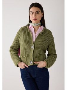 More & More Kardigan w kolorze oliwkowym rozmiar: 42. Brązowe kardigany More & More, ze splotem. Za 193,24 zł.