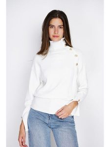 William de Faye Golf w kolorze białym rozmiar: 36. Białe golfy William de Faye, bez wzorów, z kaszmiru. Za 109,26 zł.