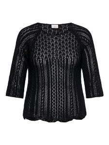 ONLY Carmakoma Sweter w kolorze czarnym rozmiar: M-46/48. Czarne swetry oversize Only Carmakoma, m, bez wzorów, ze splotem, bez ramiączek. Za 109,78 zł.