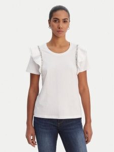 Fracomina Bluzka FR26ST3039J40001 Écru Regular Fit. Bluzki Fracomina, s, bez wzorów, z bawełny, bez kołnierzyka, bez ramiączek. Za 329,99 zł.