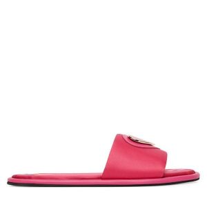 Klapki LOVE MOSCHINO. Czerwone klapki LOVE MOSCHINO, bez wzorów, bez obcasa. Za 457,99 zł.