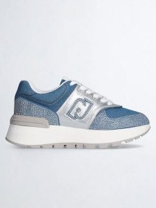 Liu Jo Skórzane sneakersy w kolorze niebiesko-srebrnym rozmiar: 39. Niebieskie trampki Liu Jo, bez wzorów, z materiału, bez zapięcia. Za 395,31 zł.