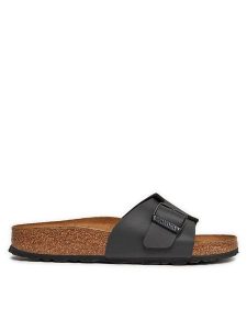 Birkenstock Klapki Catalina 1026473 Czarny. Czarne klapki Birkenstock, bez wzorów, ze skóry, bez obcasa. Za 359,99 zł.