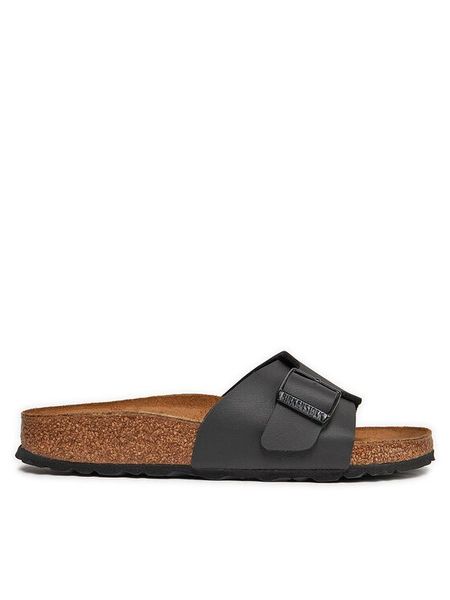 Birkenstock Klapki Catalina 1026473 Czarny. Czarne klapki Birkenstock, bez wzorów, ze skóry, bez obcasa. Za 359,99 zł.